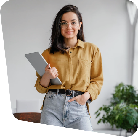 standing working woman